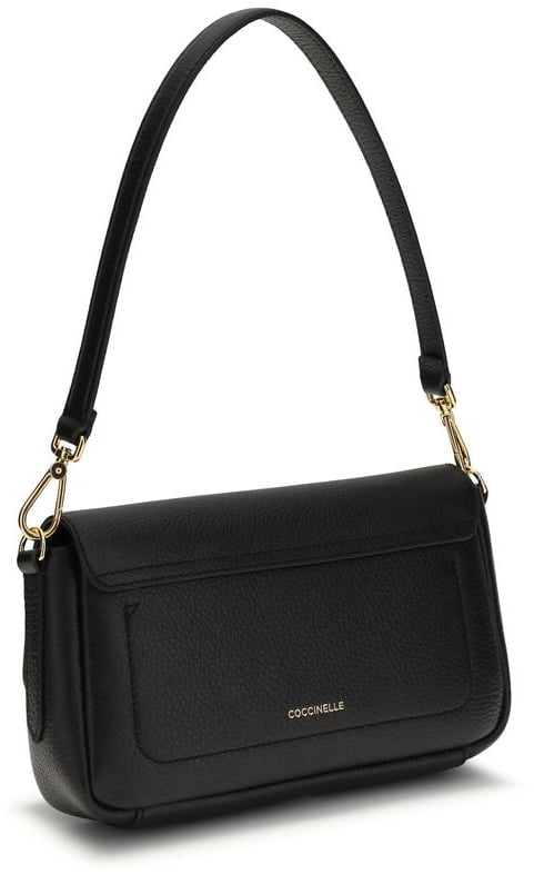 Coccinelle Coccinelle Black Calf Leather Bos Taurus Shoulder Bag Zwart