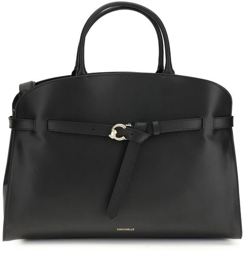 Coccinelle Coccinelle Black Calf Leather Bos Taurus Handbag Zwart
