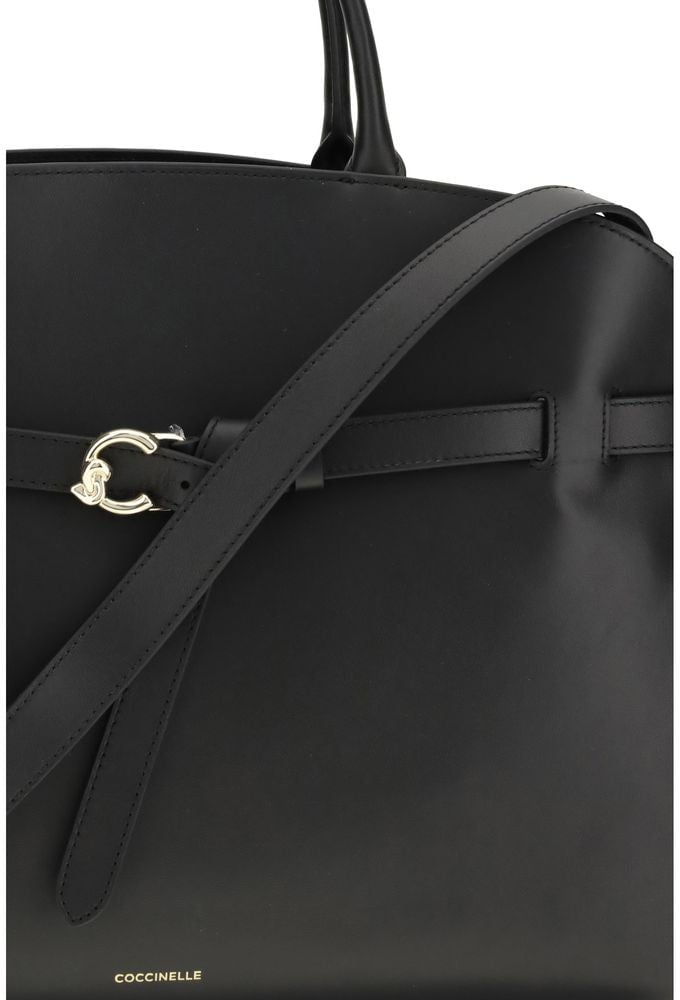 Coccinelle Coccinelle Black Calf Leather Bos Taurus Handbag Zwart