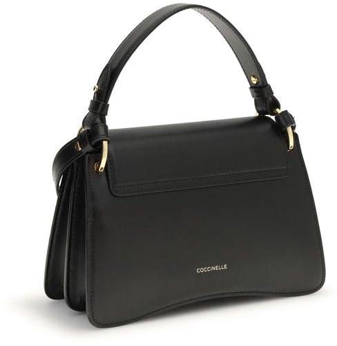 Coccinelle Coccinelle Black Calf Leather Bos Taurus Shoulder Bag Zwart