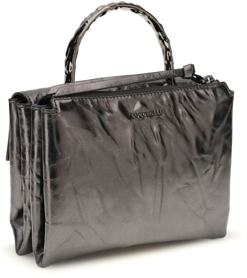 Coccinelle Coccinelle Black Calf Leather Bos Taurus Handbag Zwart