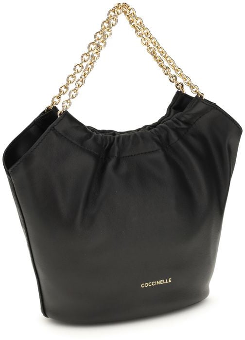 Coccinelle Coccinelle Black Calf Leather Bos Taurus Shoulder Bag Zwart