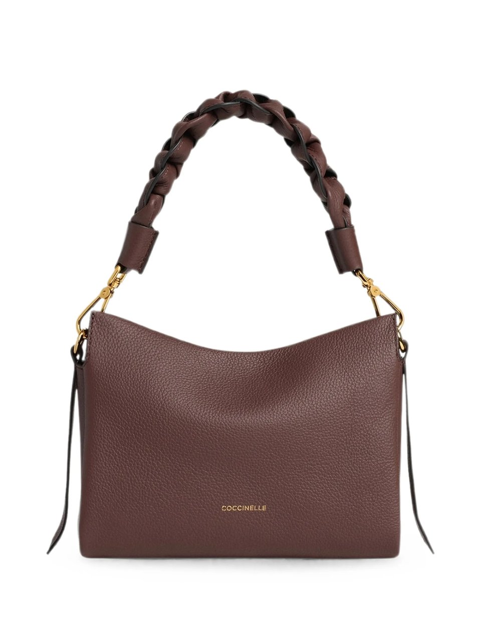 Coccinelle Boheme Grana Double Pebbled Leather Handbag Neutraal