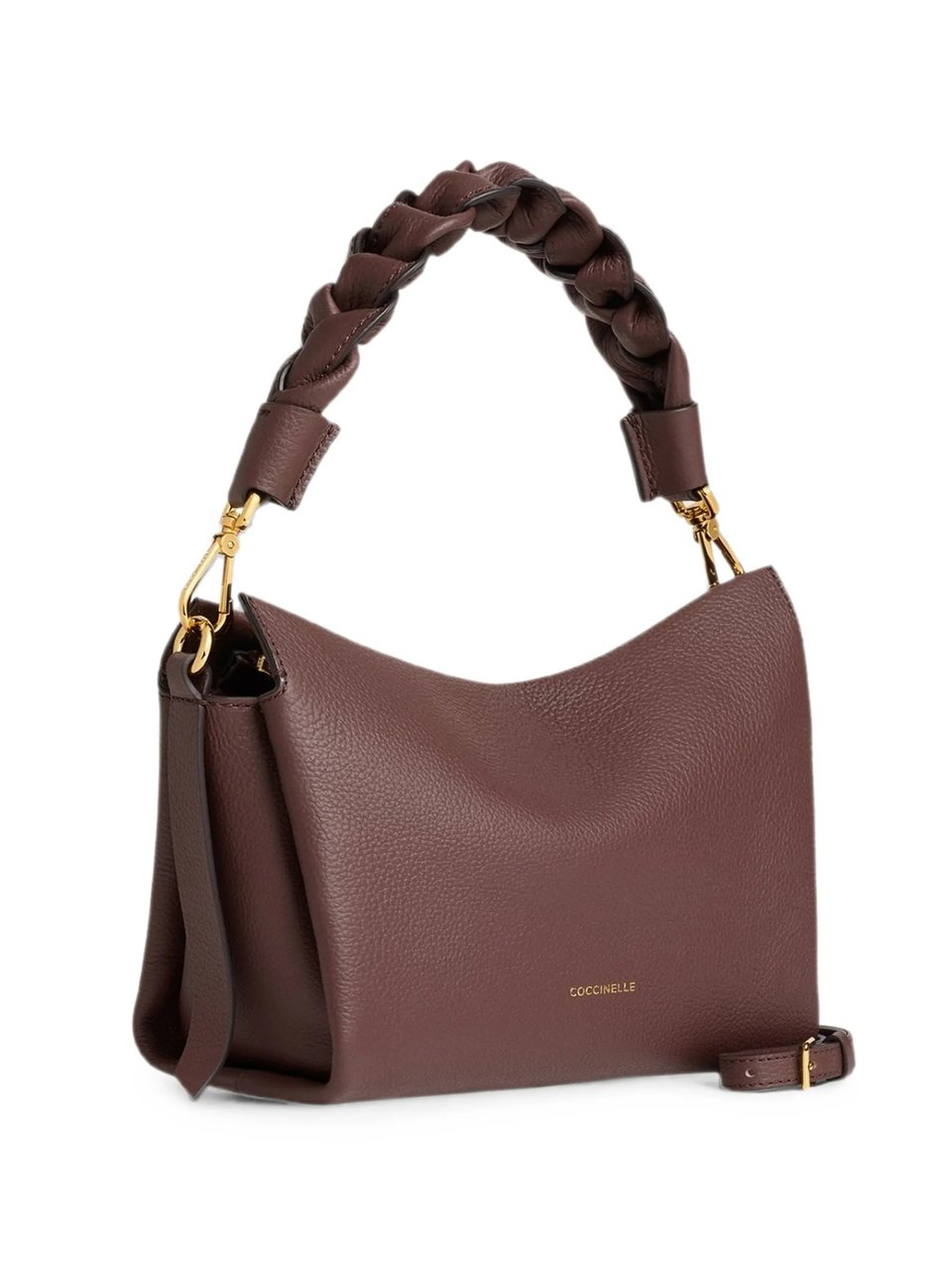 Coccinelle Boheme Grana Double Pebbled Leather Handbag Neutraal