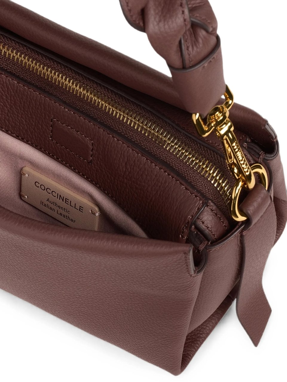 Coccinelle Boheme Grana Double Pebbled Leather Handbag Neutraal