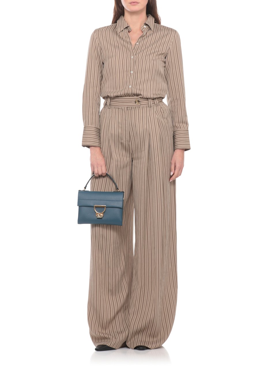 Coccinelle Structured Pebbled Leather Arlettis Bag Grijs