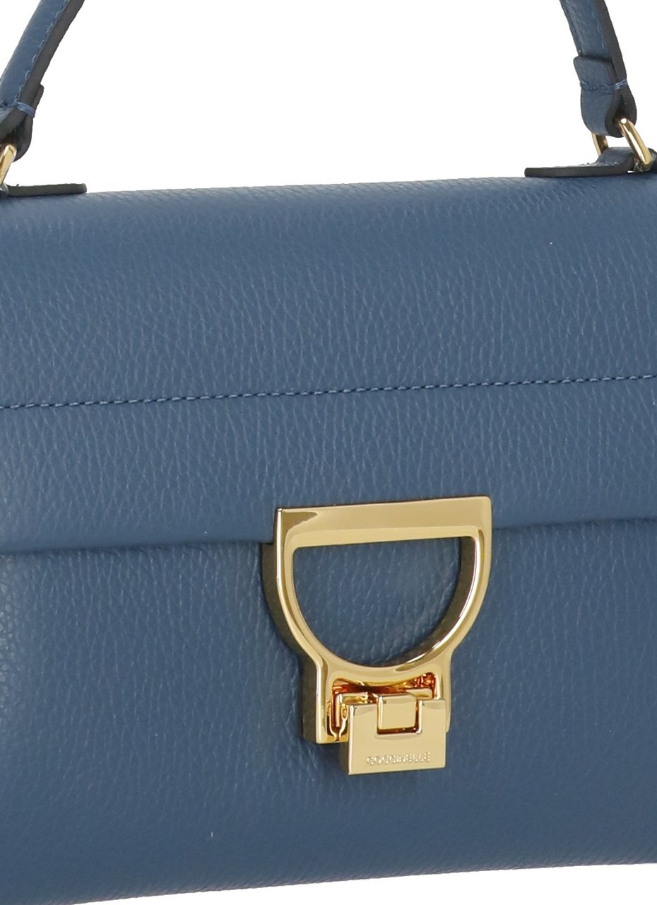 Coccinelle Structured Pebbled Leather Arlettis Bag Grijs