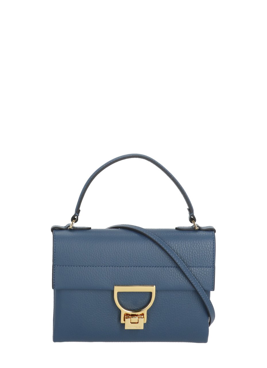 Coccinelle Structured Pebbled Leather Arlettis Bag Grijs