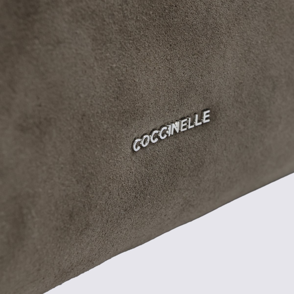 Coccinelle Structured Handbag with Braided Handle and Minimalist Design Grijs