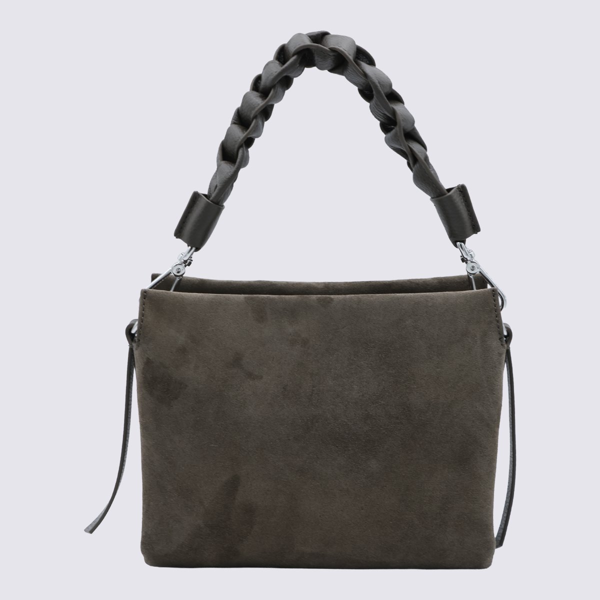 Coccinelle Structured Handbag with Braided Handle and Minimalist Design Grijs