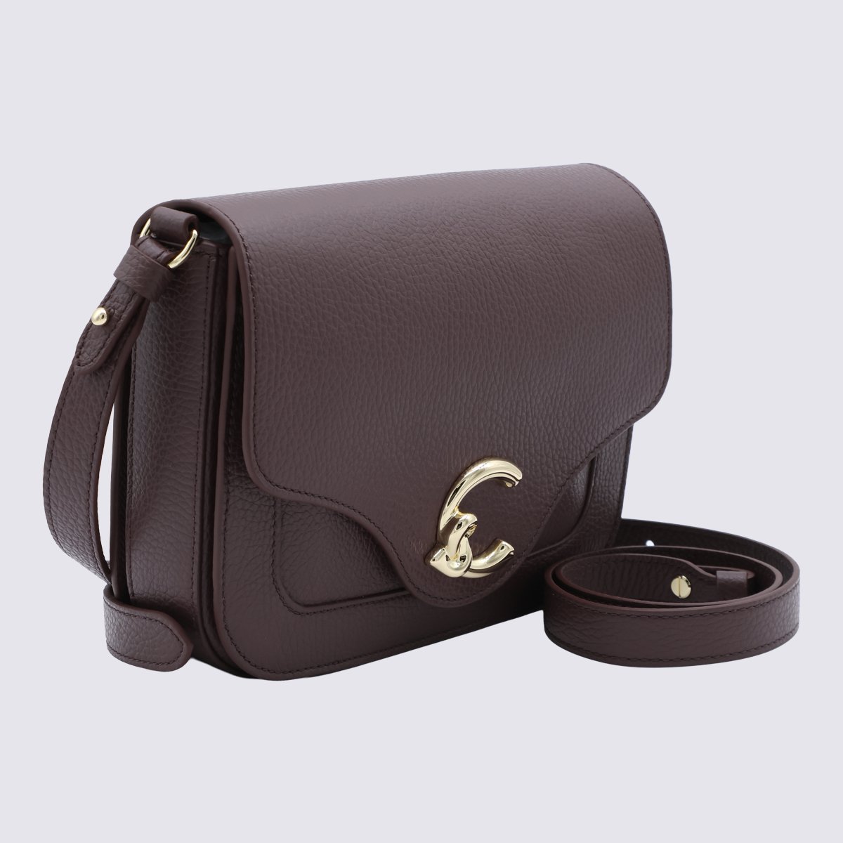 Coccinelle Structured Brown Pebbled Leather Coccinelle Handbag Zwart