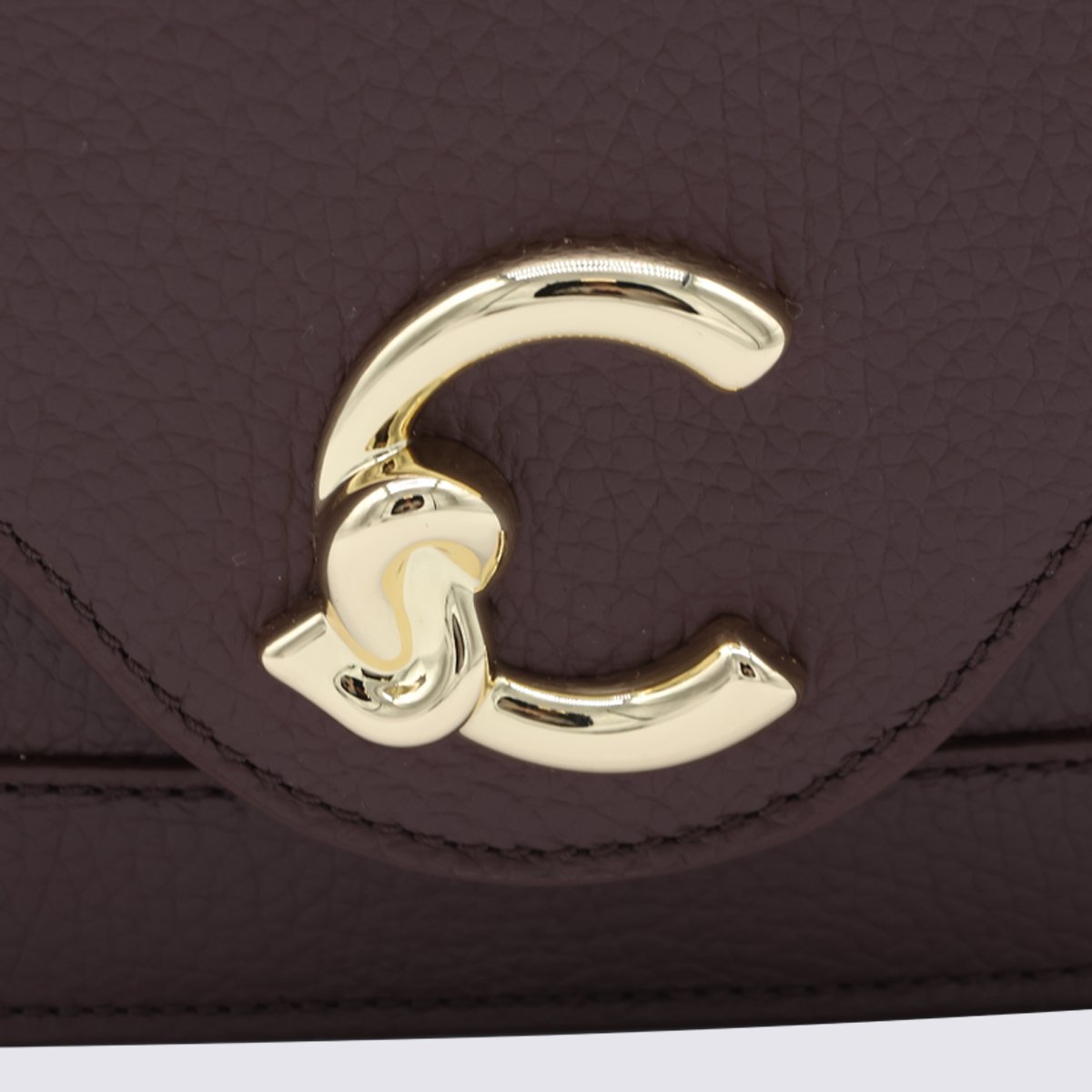 Coccinelle Structured Brown Pebbled Leather Coccinelle Handbag Zwart