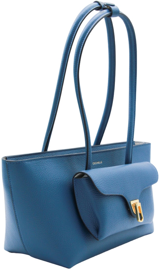 Coccinelle Structured Deep Blue Tote Bag Blauw