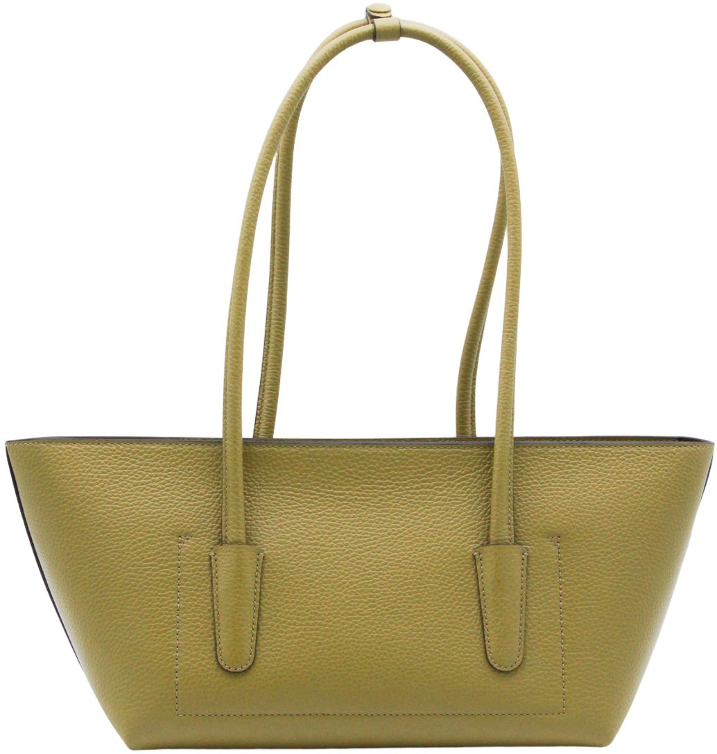 Coccinelle Trapezoidal Handbag with Gold-tone Clasp Groen