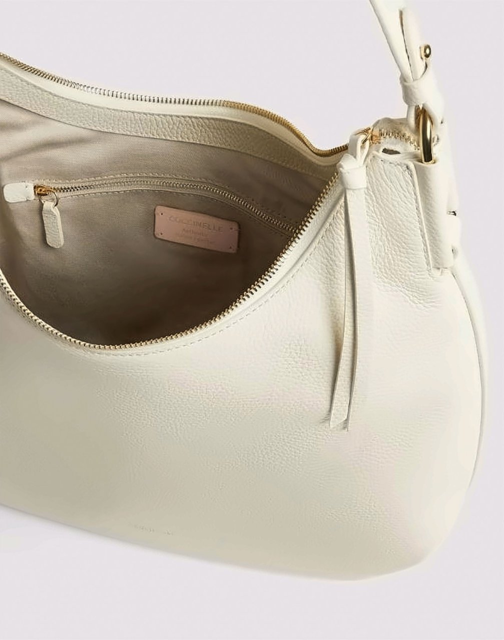 Coccinelle Leather Adjustable Strap Zip Shoulder Bag Wit