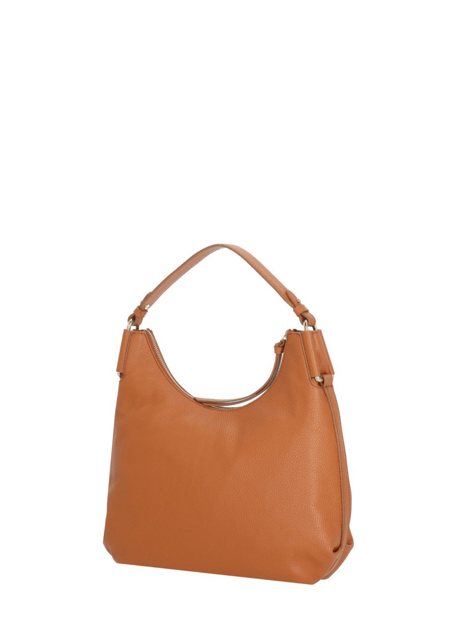Coccinelle Medium-Sized Pebbled Leather Shoulder Bag With Removable Strap Oranje
