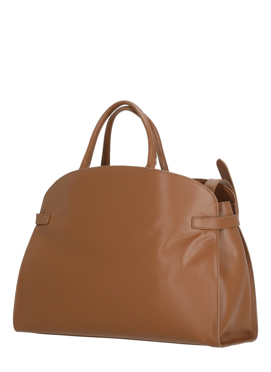 Coccinelle Large Leather Shoulder Bag With Structured Silhouette Bruin