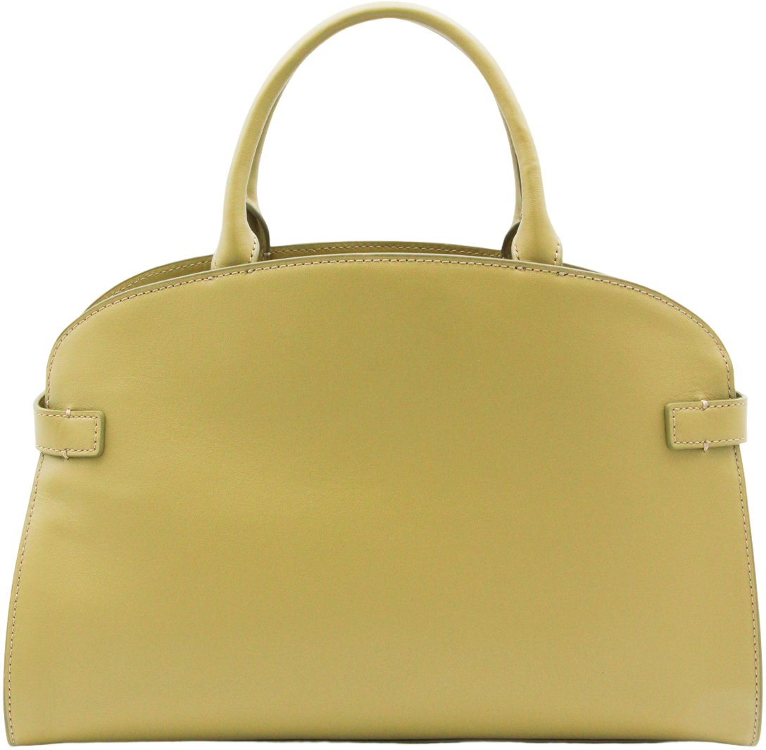 Coccinelle Structured Handbag with Rounded Top Edge Groen