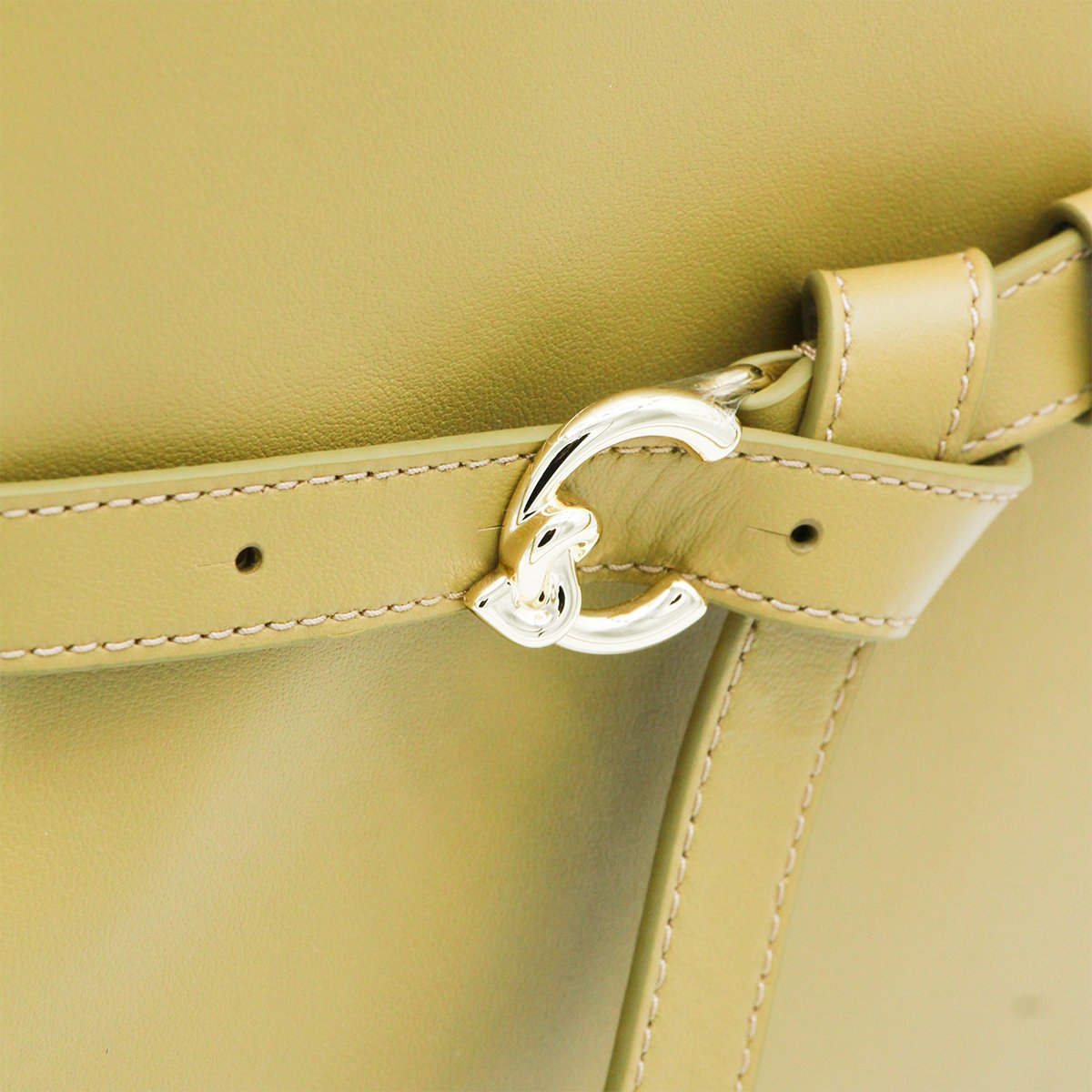 Coccinelle Structured Handbag with Rounded Top Edge Groen