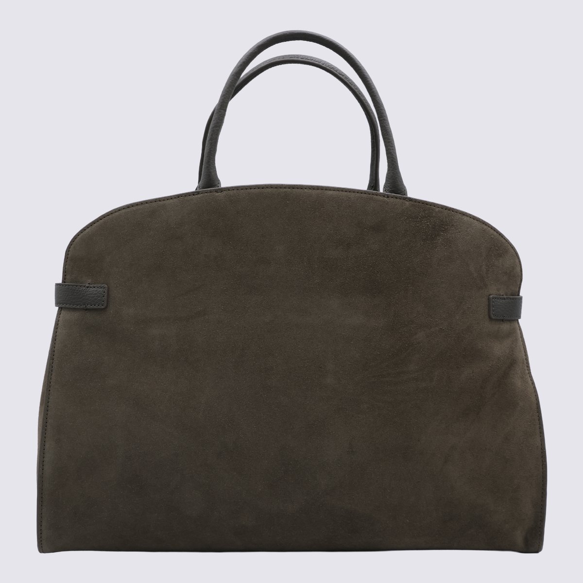 Coccinelle Structured Suede Handbag with Leather Belt Detail Zwart