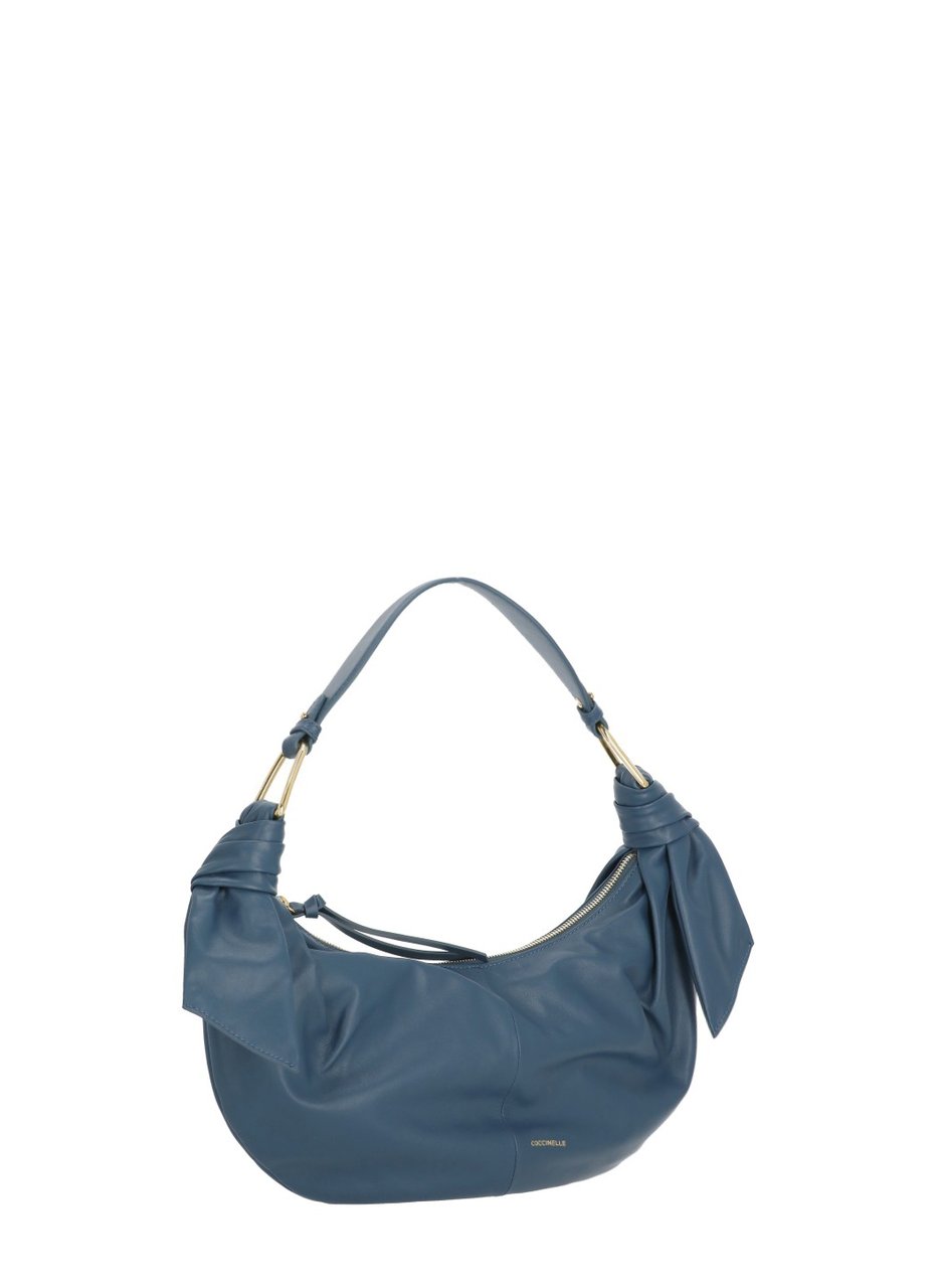 Coccinelle Furoshiki Medium Bag With Slouchy Silhouette And Golden Logo Grijs