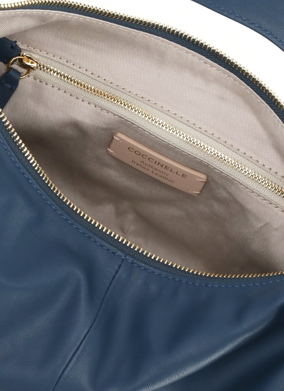 Coccinelle Furoshiki Medium Bag With Slouchy Silhouette And Golden Logo Grijs
