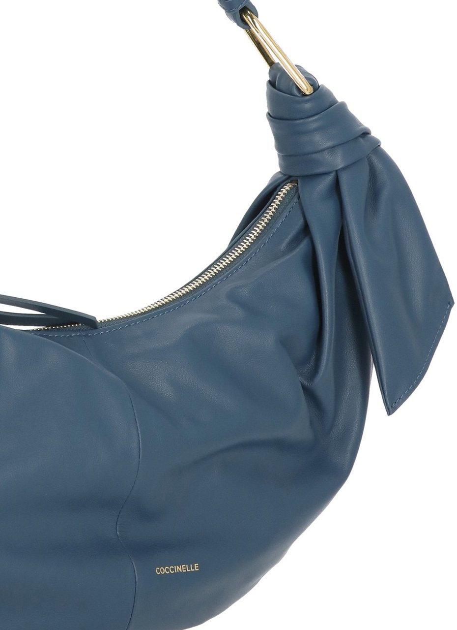 Coccinelle Furoshiki Medium Bag With Slouchy Silhouette And Golden Logo Grijs