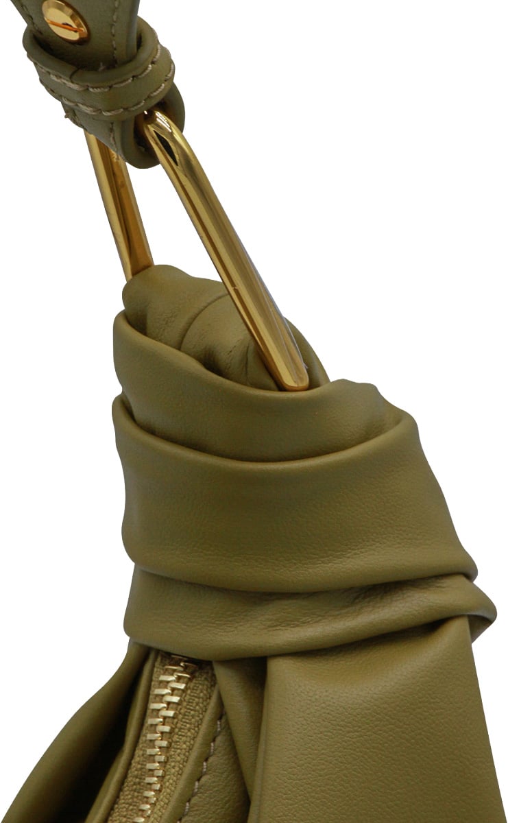 Coccinelle Crescent-Shaped Handbag with Gold-Tone Hardware Groen