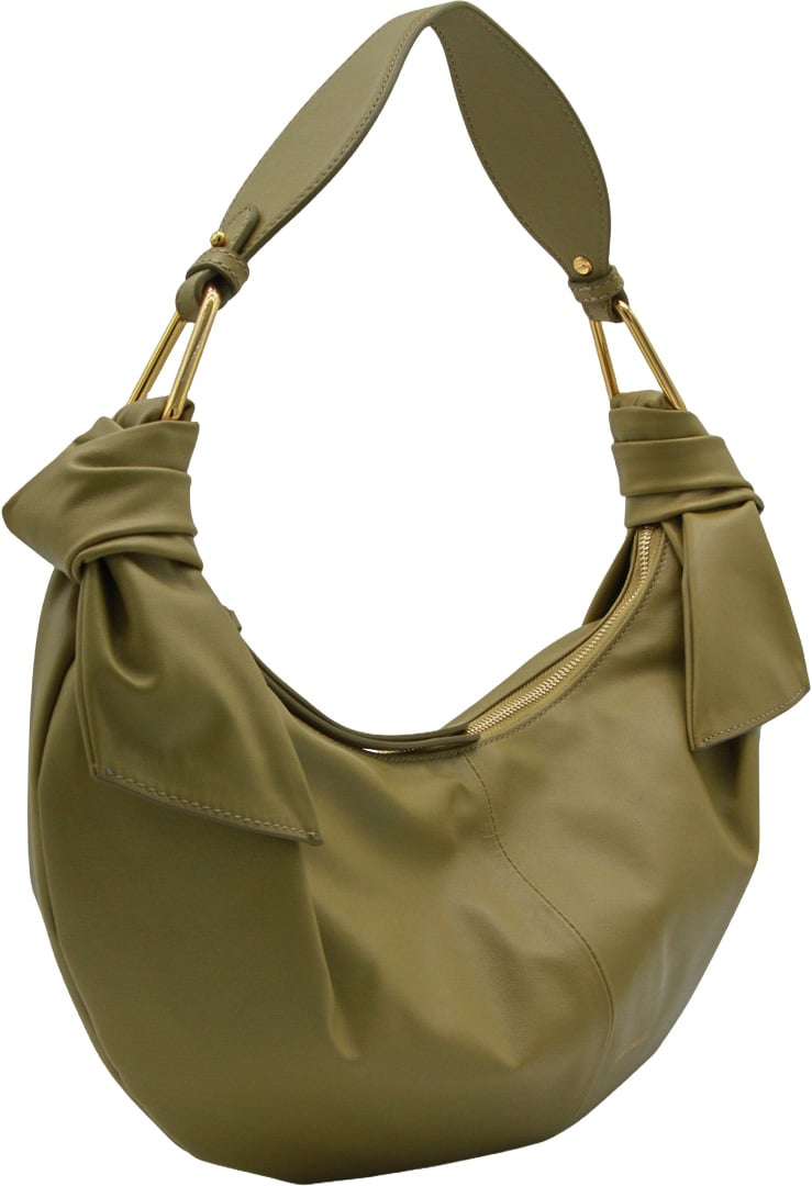 Coccinelle Crescent-Shaped Handbag with Gold-Tone Hardware Groen