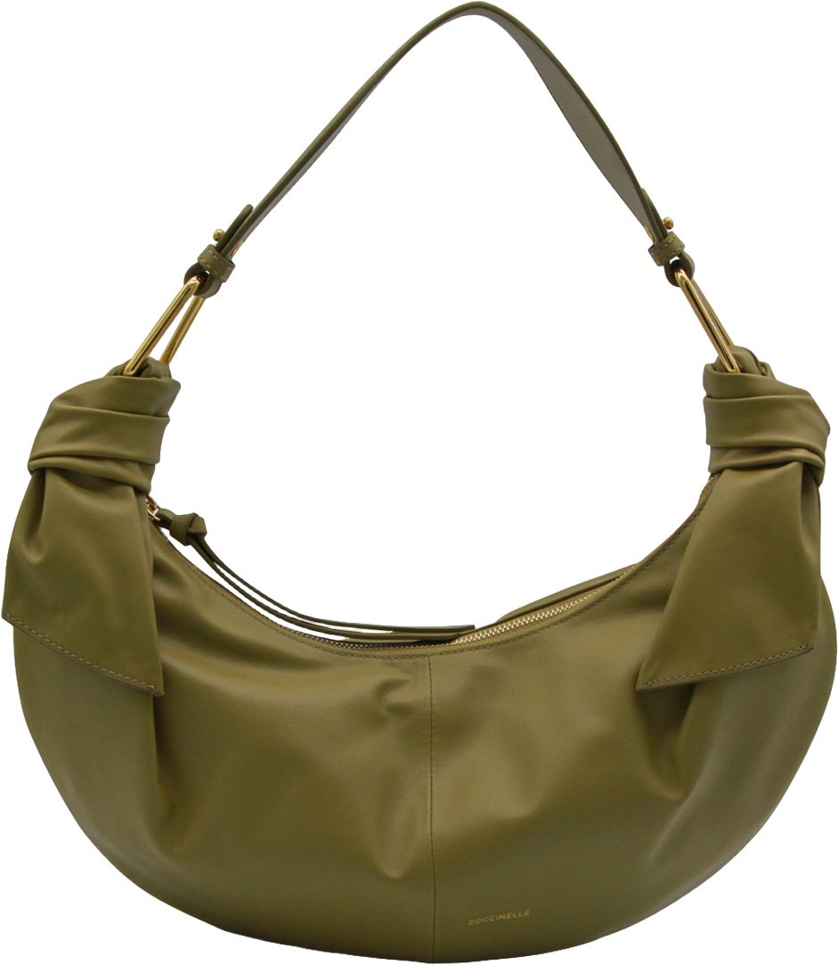 Coccinelle Crescent-Shaped Handbag with Gold-Tone Hardware Groen
