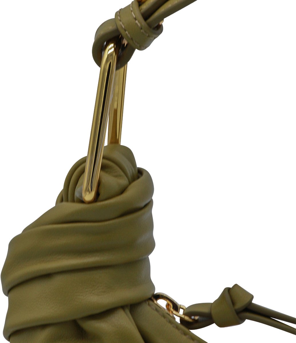 Coccinelle Crescent-Shaped Olive Green Handbag Groen