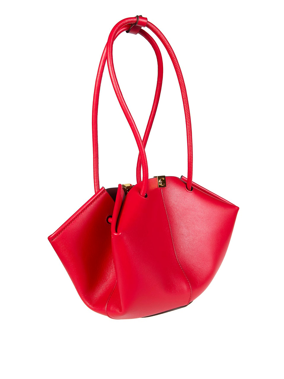 Coccinelle Kamy Sculptural Triangular Shoulder Bag Rood