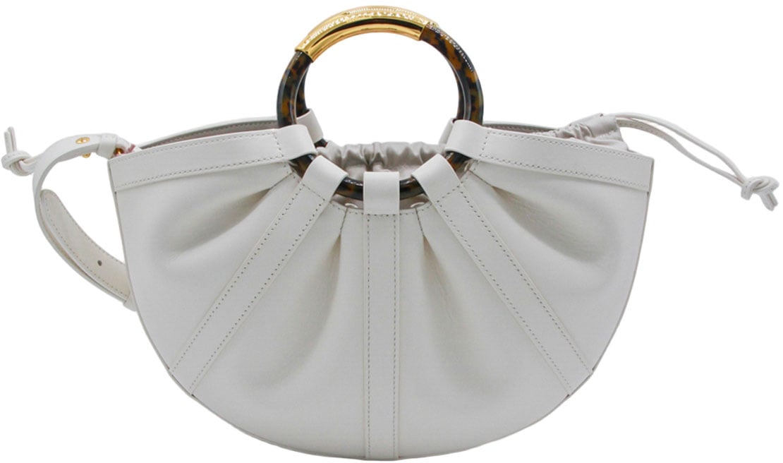 Coccinelle Soft-Gathered Handbag with Tortoiseshell Accents Wit