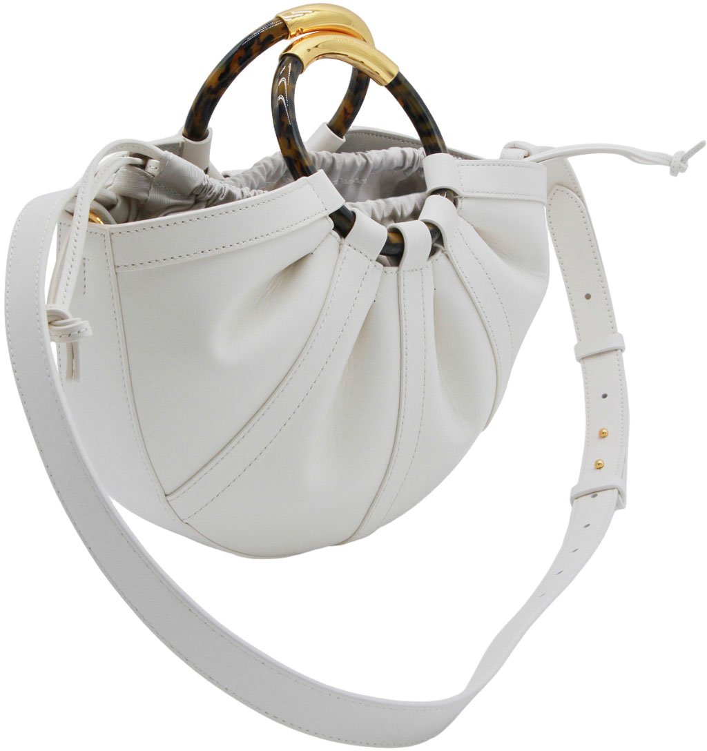 Coccinelle Soft-Gathered Handbag with Tortoiseshell Accents Wit