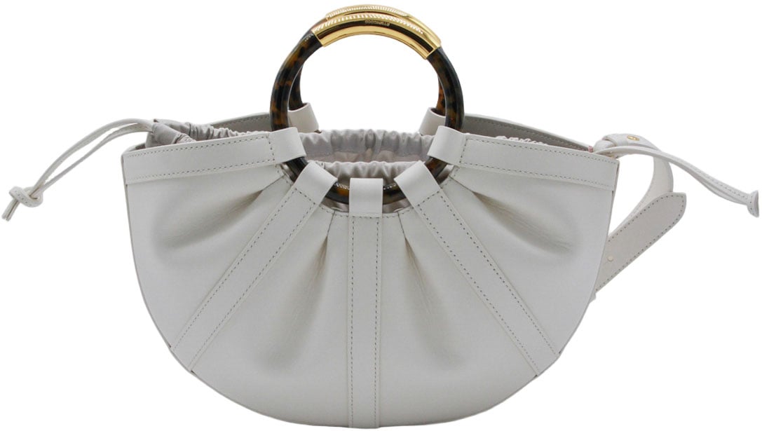 Coccinelle Soft-Gathered Handbag with Tortoiseshell Accents Wit