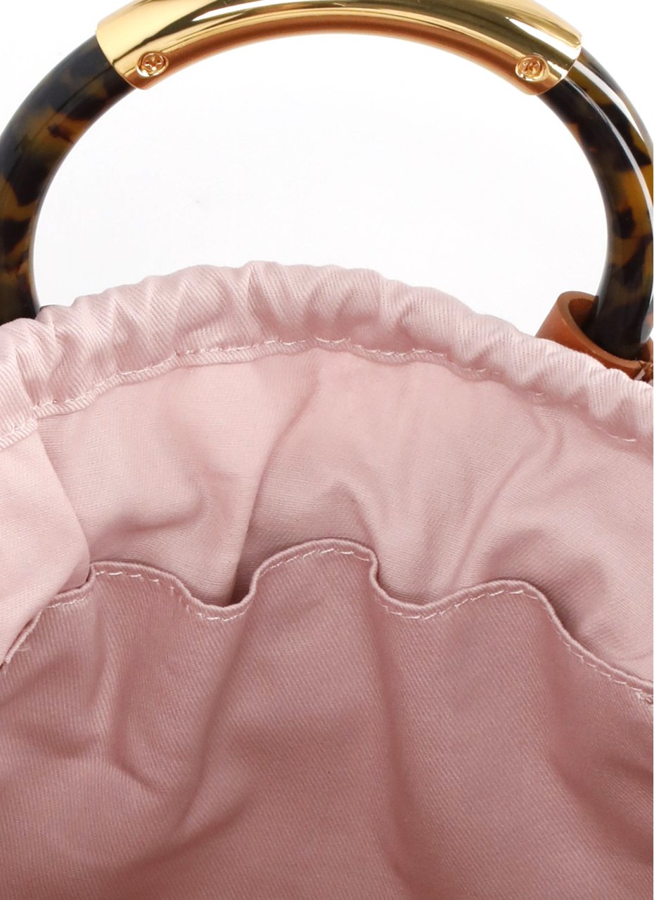 Coccinelle Soft Gathered Leather Medium Shoulder Bag With Two Rigid Handles Bruin