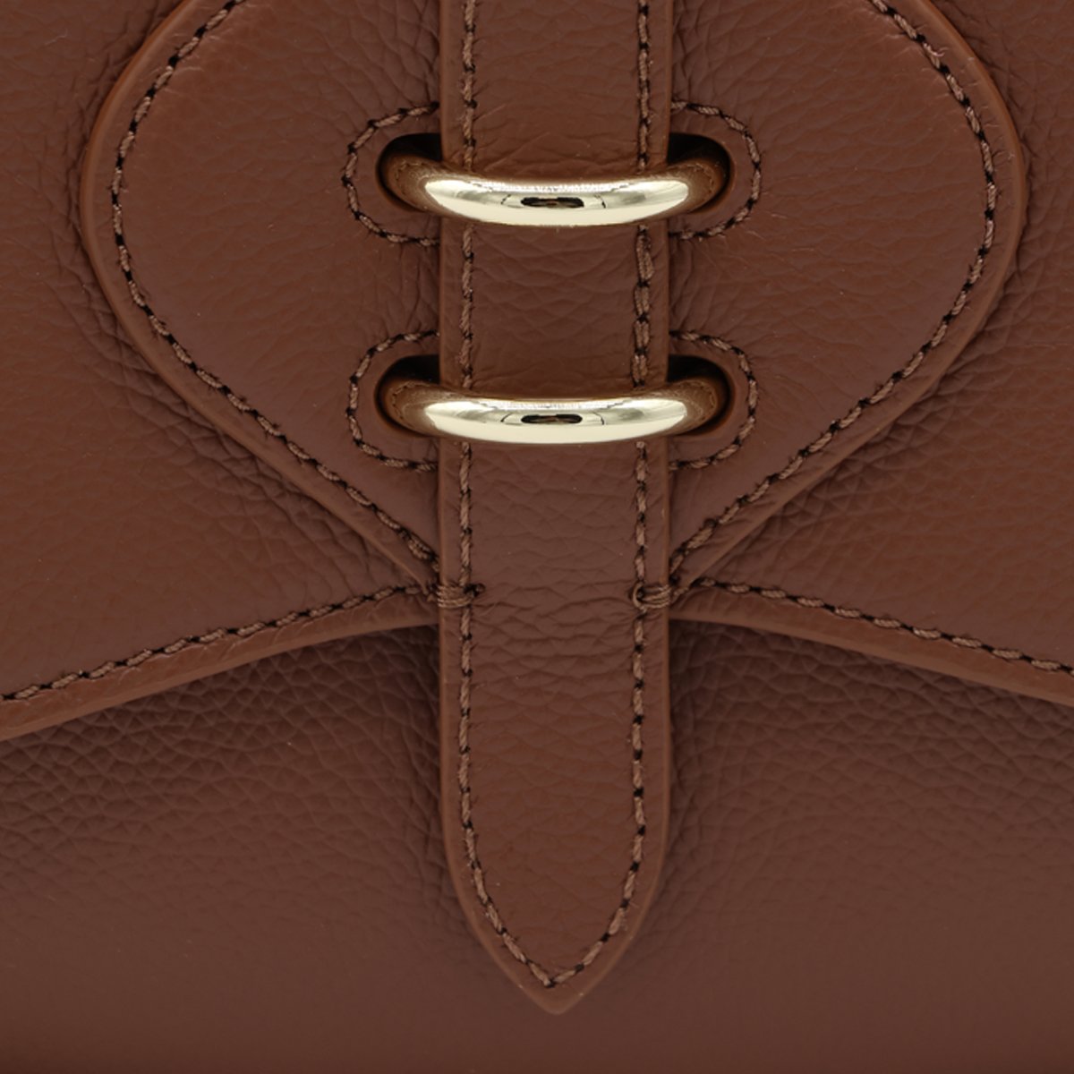 Coccinelle Structured Medium Handbag with Gold-tone Hardware Grijs