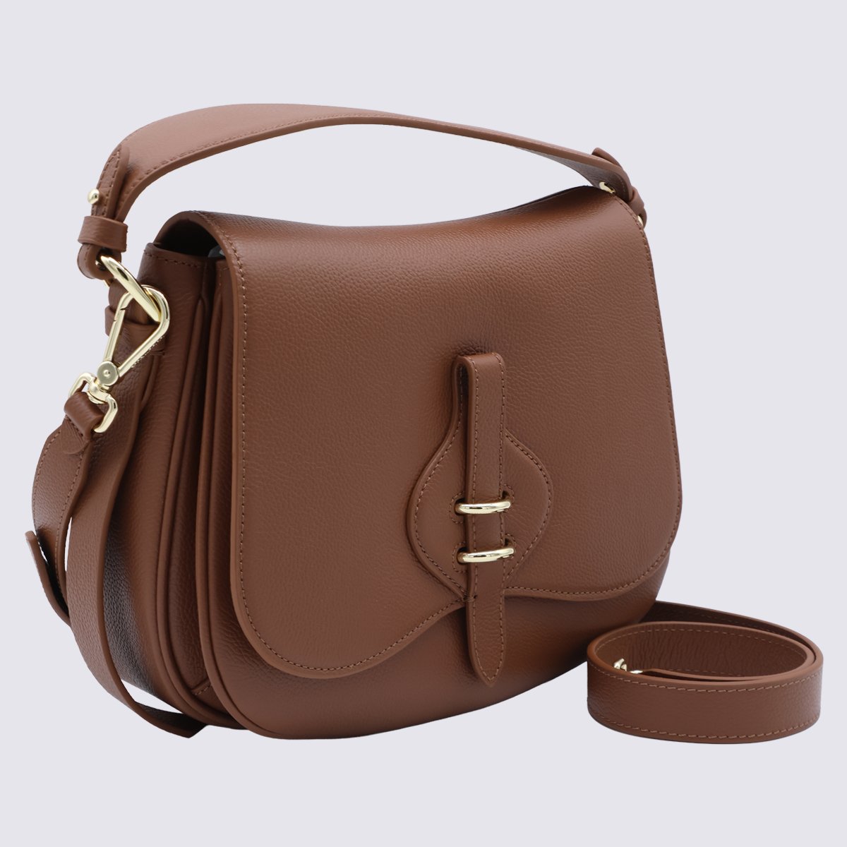 Coccinelle Structured Medium Handbag with Gold-tone Hardware Grijs