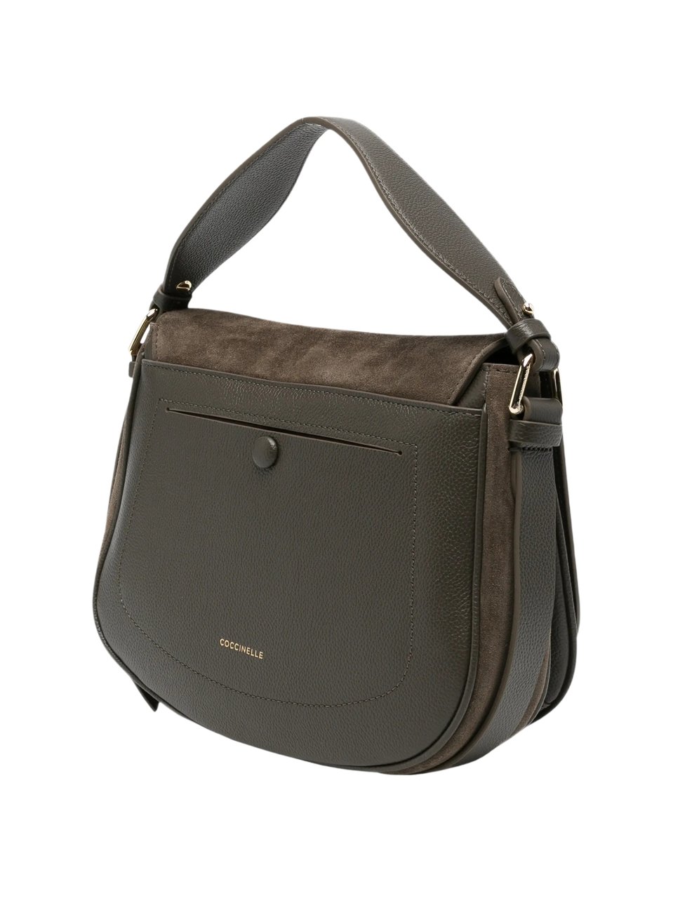 Coccinelle Mavery Medium Suede Shoulder Bag Bruin