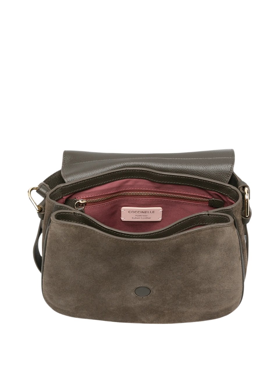 Coccinelle Mavery Medium Suede Shoulder Bag Bruin