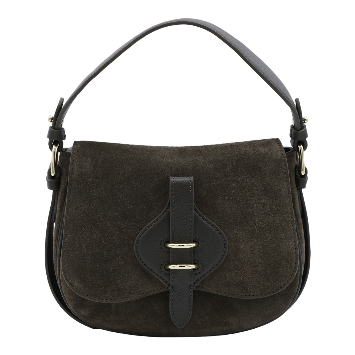 Coccinelle Structured Black Bag with Flap Closure Zwart