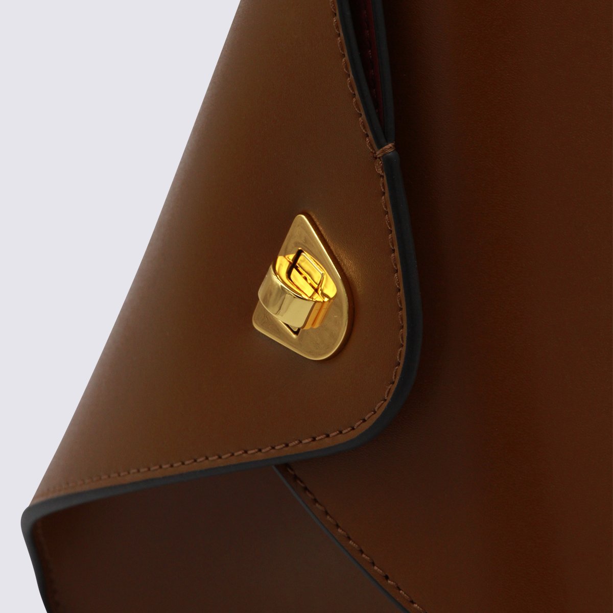 Coccinelle Structured Handbag With Gold-Tone Turn-Lock Closure Bruin