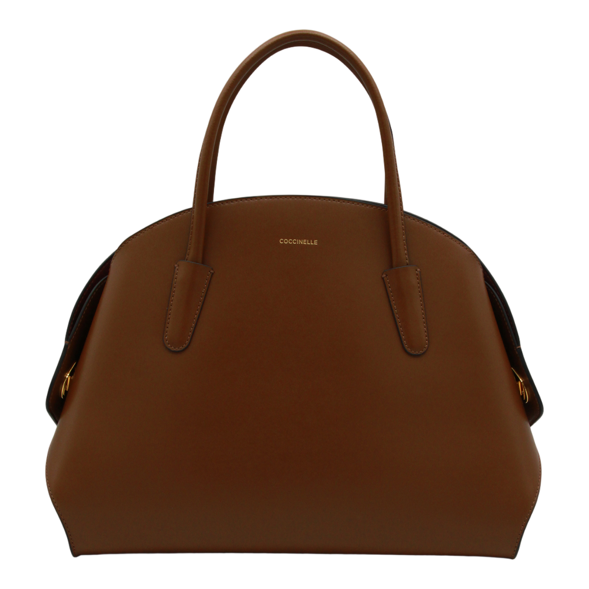 Coccinelle Structured Handbag With Gold-Tone Turn-Lock Closure Bruin