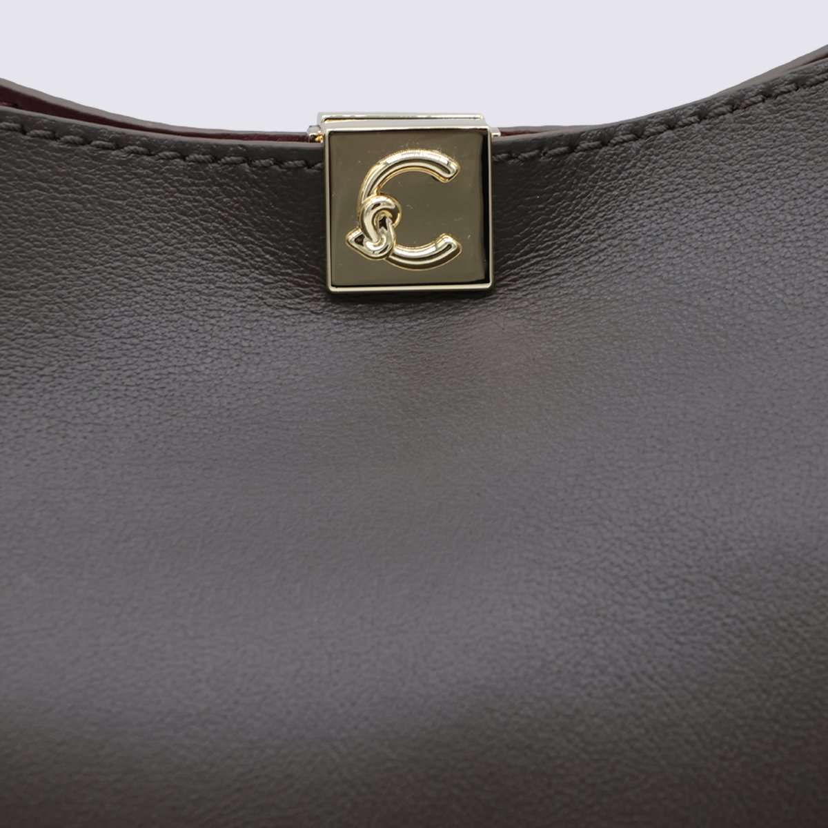 Coccinelle Structured Handbag with Textured Side Panels Zwart