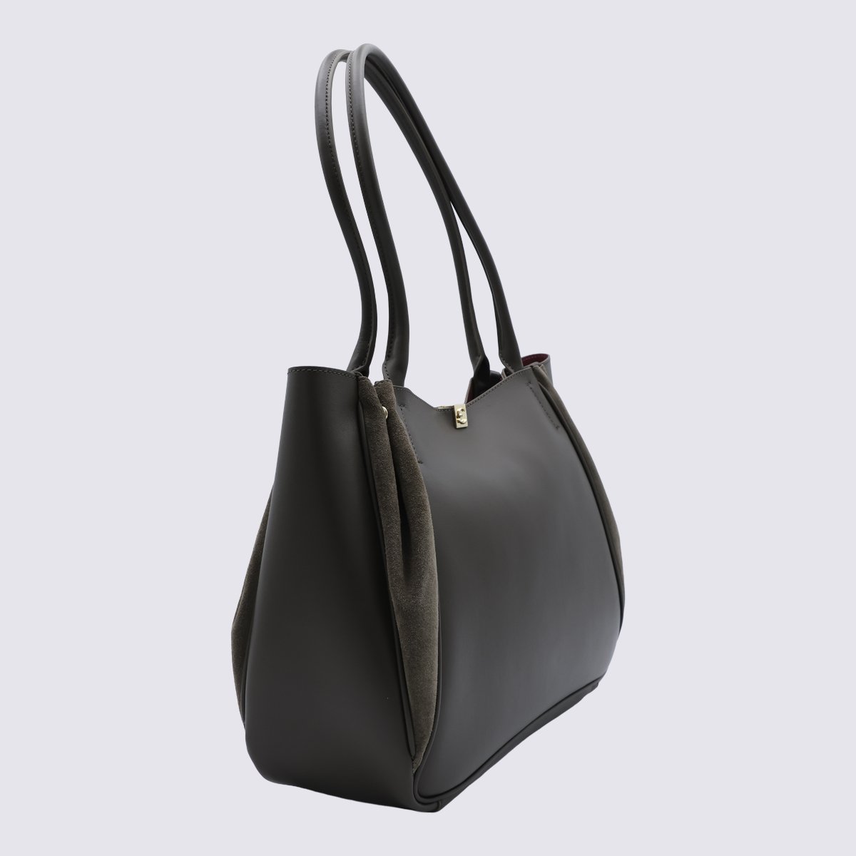 Coccinelle Structured Handbag with Textured Side Panels Zwart