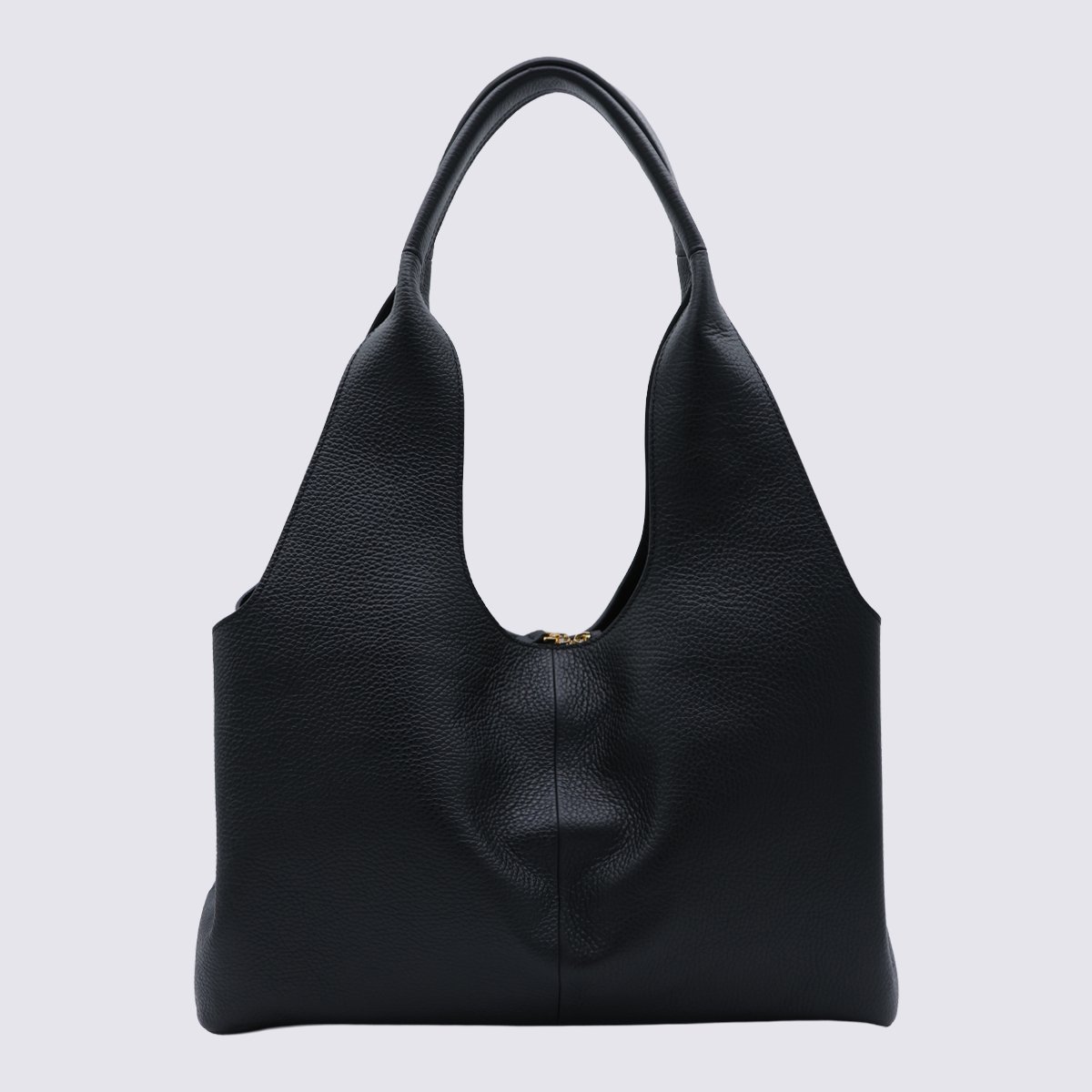 Coccinelle Structured Black Handbag with Gold-tone Logo Zwart
