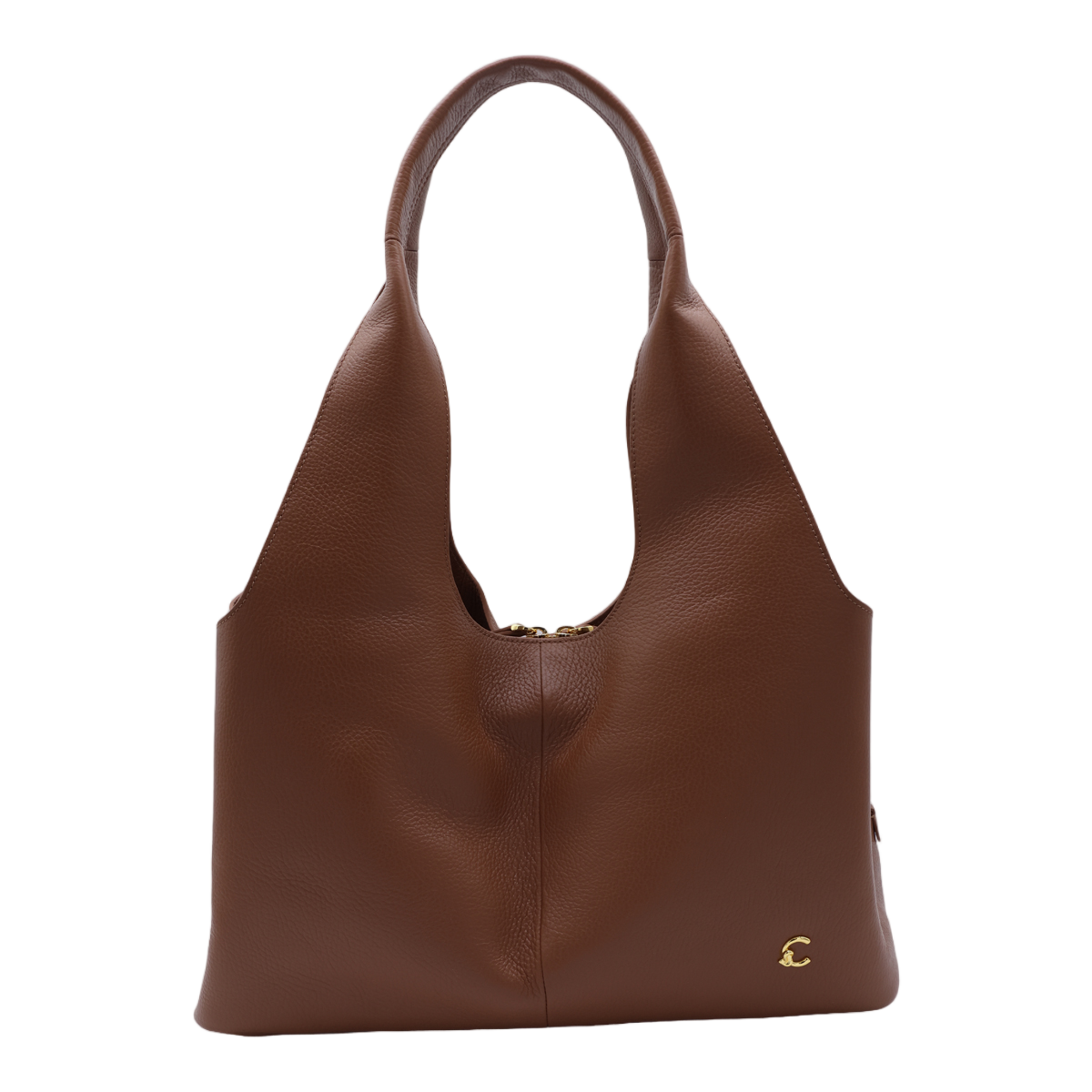Coccinelle Soft-Structured Handbag with Gold Accents Zwart