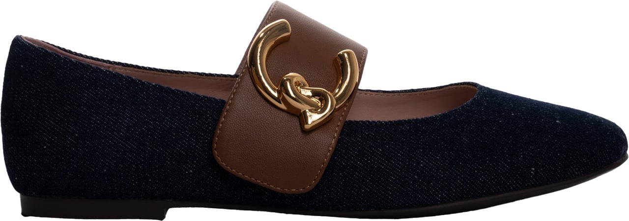 Coccinelle Flat Shoes Blue Dencognac Blauw