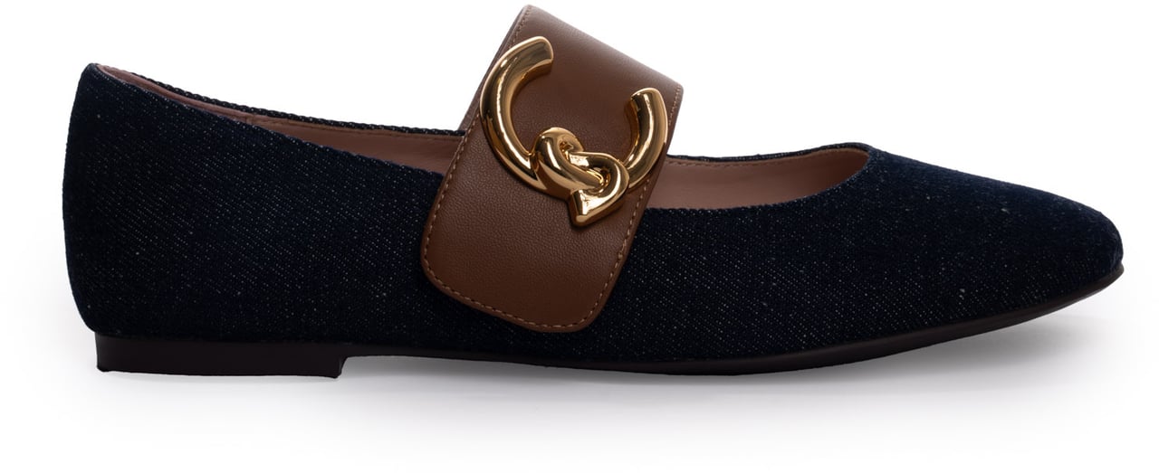 Coccinelle Flat Shoes Blue Dencognac Blauw