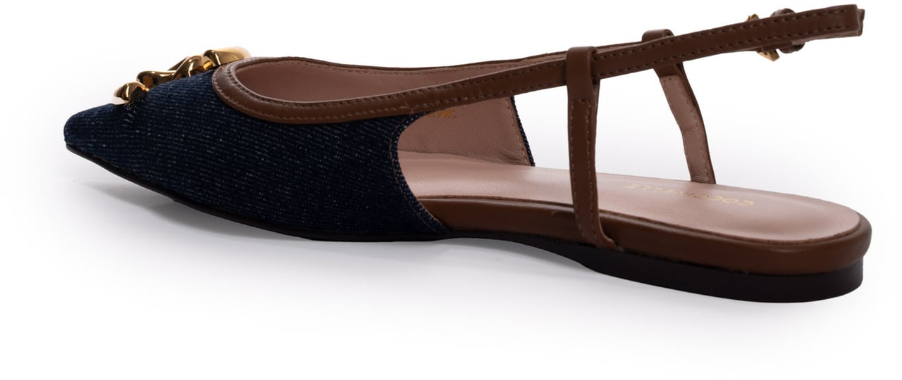 Coccinelle Flat Shoes Blue Dencognac Blauw